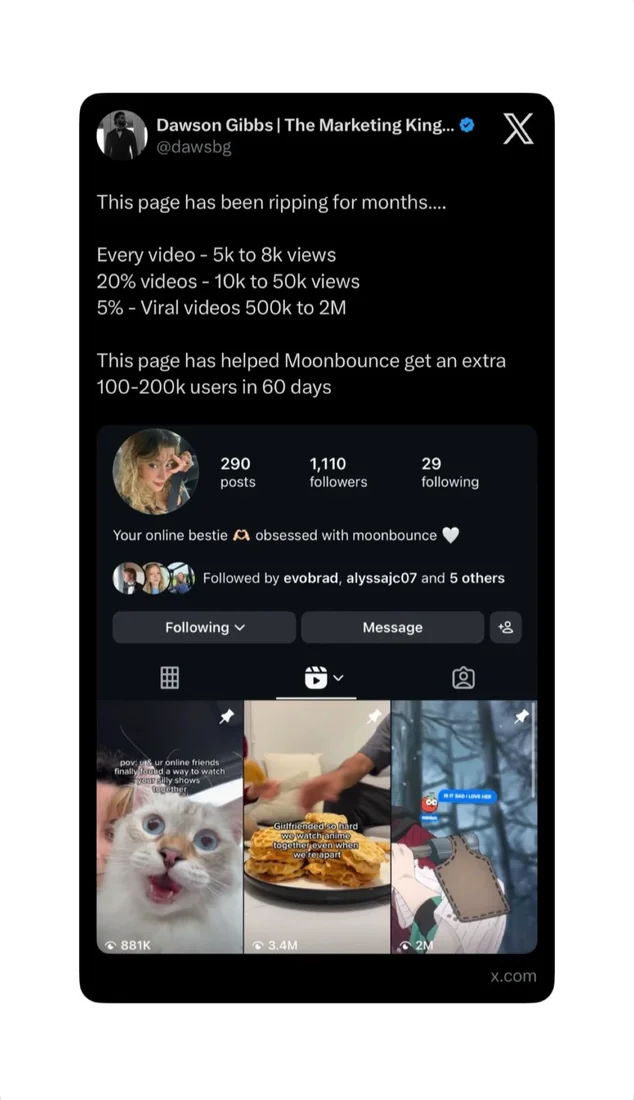 Post describing how Robin's UGC drove an extra 150K+ users to the platform in 60 days